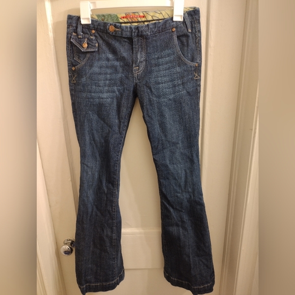 Y2K Vigoss Dark Blue Flare Jeans - Picture 1 of 3